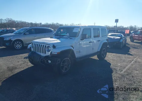 2023 Jeep Wrangler 4-Door Sahara 4X4 из США, поврежденный, VIN 1C4HJXEG7PW587139